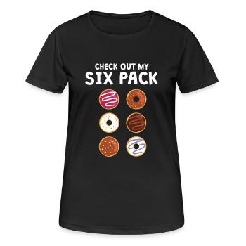 Lustiges Karo heraus mein Sixpack T-Shirt - Frauen T-Shirt atmungsaktiv - Schwarz - Vorne - AI Model Female 172 light (172cm)