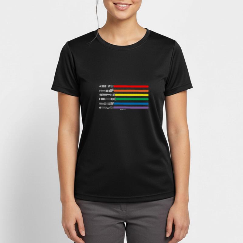 Cadeau de bannière LGBT PRIDE épée laser T-shirt respirant Femme