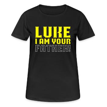 Luke ich bin dein Vater - Frauen T-Shirt atmungsaktiv - Schwarz - Vorne - AI Model Female 172 light (172cm)