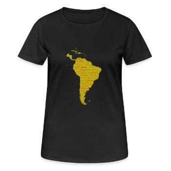 Amérique du Sud continent. Idée de cadeau. - T-shirt respirant Femme - noir - Devant - AI Model Female 172 light (172cm)