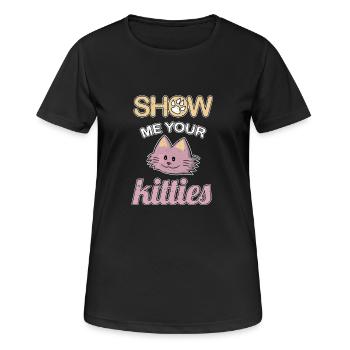 Zeigen Sie mir Ihre Kätzchen - Frauen T-Shirt atmungsaktiv - Schwarz - Vorne - AI Model Female 172 light (172cm)
