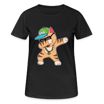 Cat banana kitten meow kitty cat cat lady - Women's Breathable T-Shirt - black - Front - AI Model Female 172 light (172cm)
