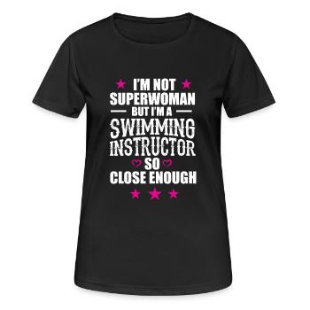 I am not a superwoman, but I am .. - gift - Women's Breathable T-Shirt - black - Front - AI Model Female 172 light (172cm)