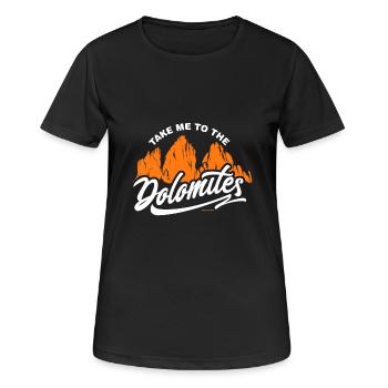 Dolomites Dolomites Montagnes du Tyrol du Sud - T-shirt respirant Femme - noir - Devant - AI Model Female 172 light (172cm)