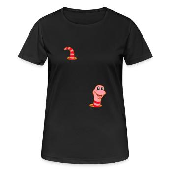 Wurm im Wurmloch - Frauen T-Shirt atmungsaktiv - Schwarz - Vorne - AI Model Female 172 light (172cm)