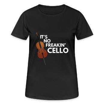 Cello - Frauen T-Shirt atmungsaktiv - Schwarz - Vorne - AI Model Female 172 light (172cm)