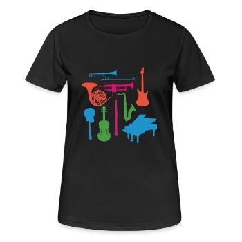 Instruments de musique - T-shirt respirant Femme - noir - Devant - AI Model Female 172 light (172cm)