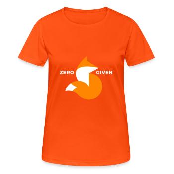Wortspiel - Zero Fox Given - Geschenk - Frauen T-Shirt atmungsaktiv - Neonorange - Vorne - AI Model Female 172 dark (172cm)