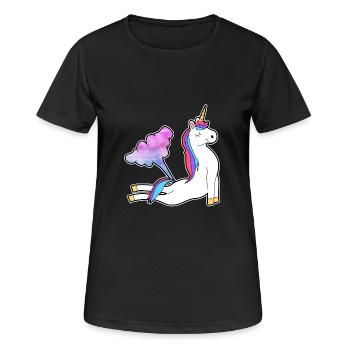 Unicorn Licorne Cobra Yoga - T-shirt respirant Femme - noir - Devant - AI Model Female 172 light (172cm)