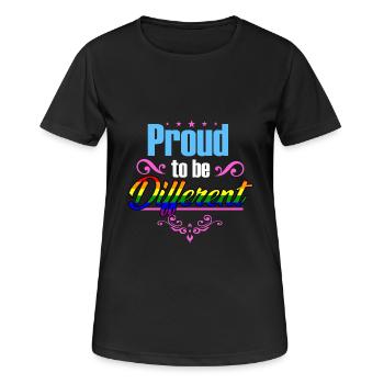 Proud to be Different - Frauen T-Shirt atmungsaktiv - Schwarz - Vorne - AI Model Female 172 light (172cm)