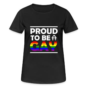Fier d'être gay - T-shirt respirant Femme - noir - Devant - AI Model Female 172 light (172cm)