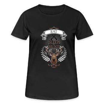 Eat, Sleep, Hunt! - Women's Breathable T-Shirt - black - Front - AI Model Female 172 light (172cm)