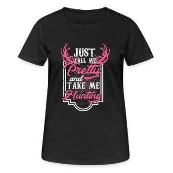 Pretty hunter - Frauen T-Shirt atmungsaktiv - Schwarz - Vorne - AI Model Female 172 light (172cm)