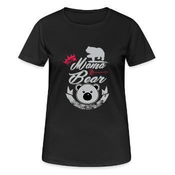Mama Bear - Frauen T-Shirt atmungsaktiv - Schwarz - Vorne - AI Model Female 172 light (172cm)