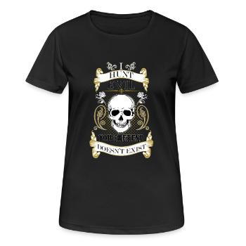 I hunt evil - Women's Breathable T-Shirt - black - Front - AI Model Female 172 light (172cm)