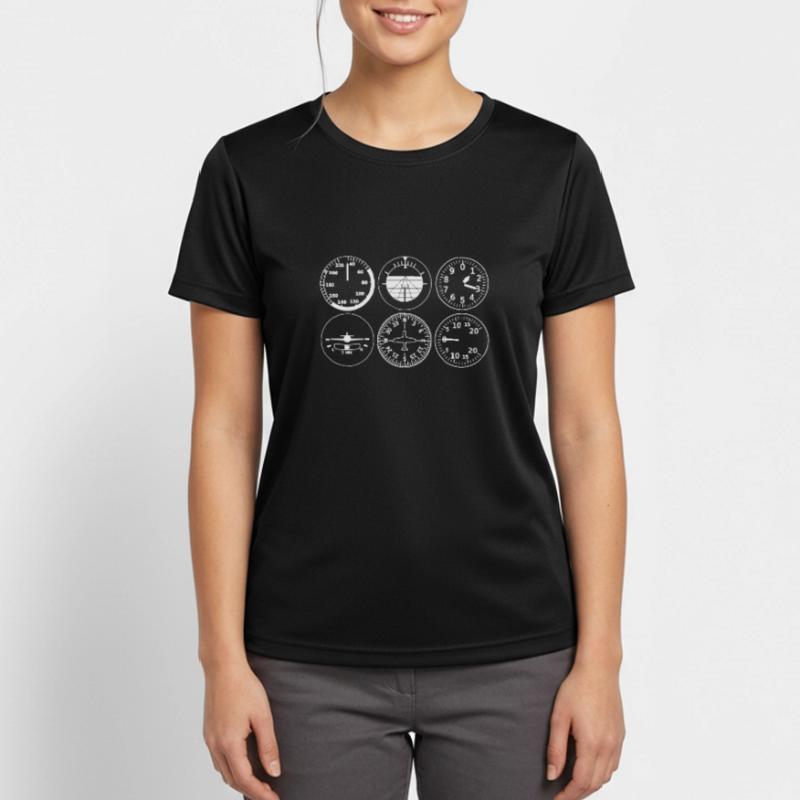 Basic flight instruments, pilot T-Shirts Women's Breathable T-Shirt