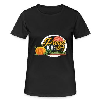 Proud to be vegetarian - Women's Breathable T-Shirt - black - Front - AI Model Female 172 light (172cm)