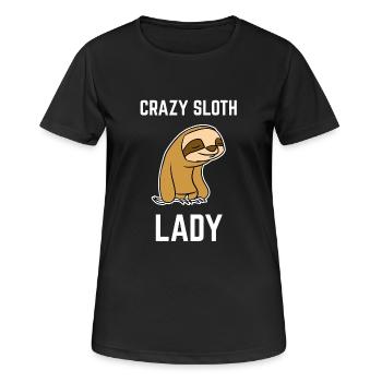 Crazy Sloth Lady T-Shirt Funny Slow Moving Animal - Women's Breathable T-Shirt - black - Front - AI Model Female 172 light (172cm)