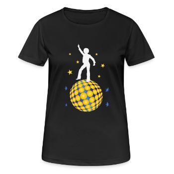 T-shirt boule disco - T-shirt respirant Femme - noir - Devant - AI Model Female 172 light (172cm)