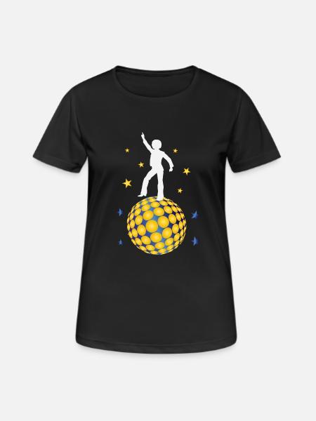 T-Shirt Discokugel - Frauen T-Shirt atmungsaktiv - Schwarz
