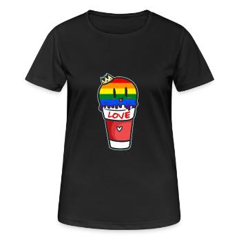 schwul lesbisch homosexuell shirt - Frauen T-Shirt atmungsaktiv - Schwarz - Vorne - AI Model Female 172 light (172cm)