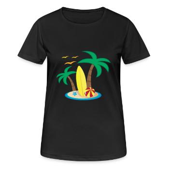 Holiday Island Design - T-shirt respirant Femme - noir - Devant - AI Model Female 172 light (172cm)
