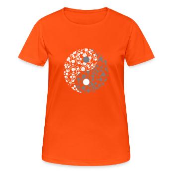 Yin Yang - Women's Breathable T-Shirt - neon orange - Front - AI Model Female 172 dark (172cm)