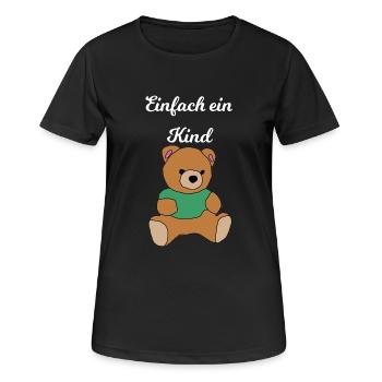 Ours en peluche - T-shirt respirant Femme - noir - Devant - AI Model Female 172 light (172cm)