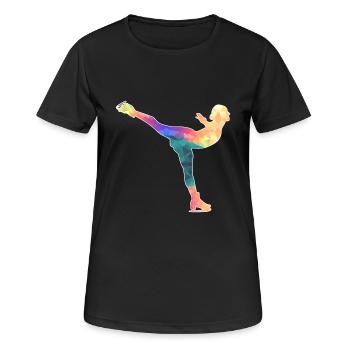 Eiskunstläuferin / Eiskunstläufer / Eiskunstlauf - Frauen T-Shirt atmungsaktiv - Schwarz - Vorne - AI Model Female 172 light (172cm)