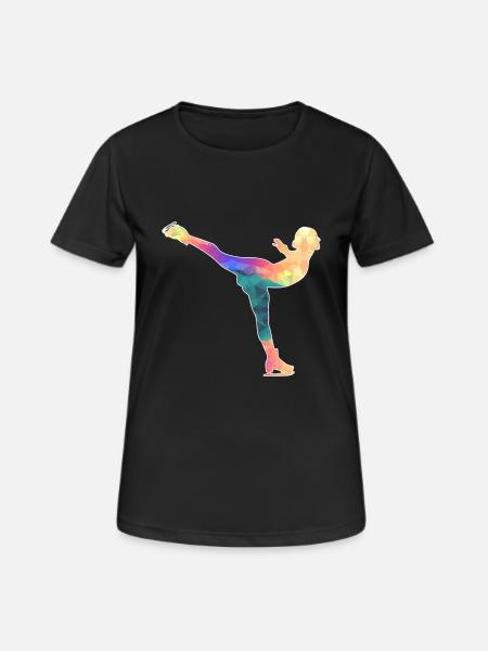 Eiskunstläuferin / Eiskunstläufer / Eiskunstlauf - Frauen T-Shirt atmungsaktiv - Schwarz