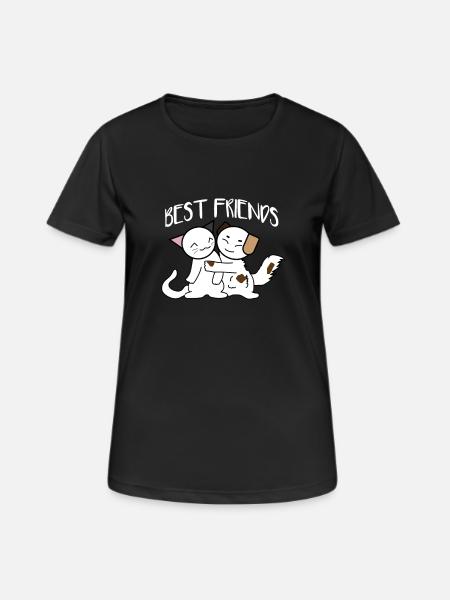 Best friends cats motive Puss cat kitten - Women's Breathable T-Shirt - black