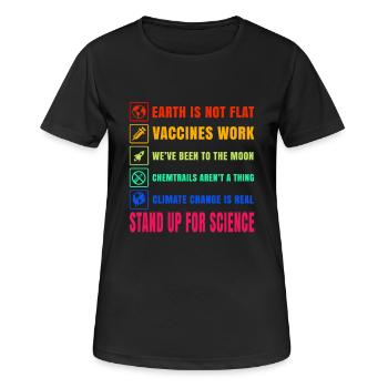 Science Chemtrails chemise de conspiration - T-shirt respirant Femme - noir - Devant - AI Model Female 172 light (172cm)