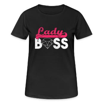 Lady Boss - Frauen T-Shirt atmungsaktiv - Schwarz - Vorne - AI Model Female 172 light (172cm)