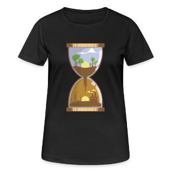 Hourglass / Pollution / Conservation - Women's Breathable T-Shirt - black - Front - AI Model Female 172 light (172cm)