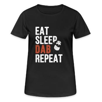 Manger sommeil tamponner cadeau répéter - T-shirt respirant Femme - noir - Devant - AI Model Female 172 light (172cm)