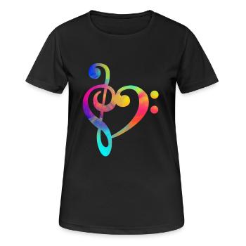 Clef Bass Clef Shirt Music Musician - Women's Breathable T-Shirt - black - Front - AI Model Female 172 light (172cm)