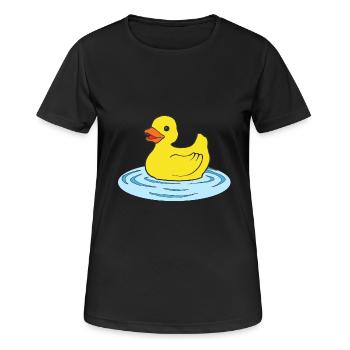 Badeente - Frauen T-Shirt atmungsaktiv - Schwarz - Vorne - AI Model Female 172 light (172cm)