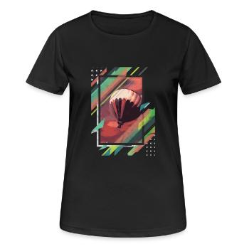 Plakat abstrakt Geschenk Heißluftballon Ballon - Frauen T-Shirt atmungsaktiv - Schwarz - Vorne - AI Model Female 172 light (172cm)