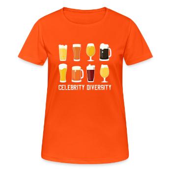 Celebrity Diversity - Craft Beer Design - Frauen T-Shirt atmungsaktiv - Neonorange - Vorne - AI Model Female 172 dark (172cm)