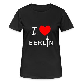 I love Berlin Shirt Design Geschenk - Frauen T-Shirt atmungsaktiv - Schwarz - Vorne - AI Model Female 172 light (172cm)