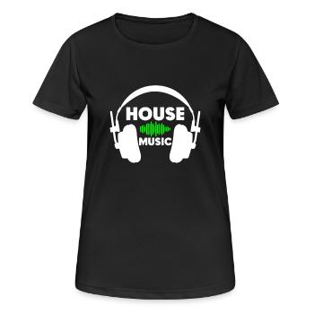 House Music - Frauen T-Shirt atmungsaktiv - Schwarz - Vorne - AI Model Female 172 light (172cm)