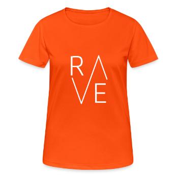 rave - T-shirt respirant Femme - orange néon - Devant - AI Model Female 172 dark (172cm)
