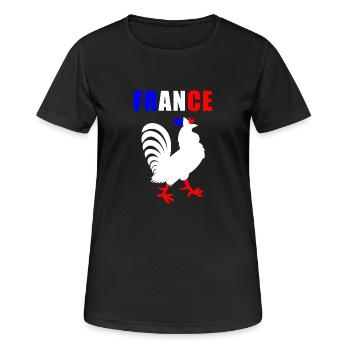 France Soccer Maillot Français Rooster - T-shirt respirant Femme - noir - Devant - AI Model Female 172 light (172cm)