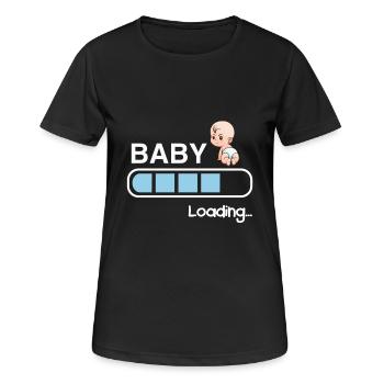 Bébé chargement - T-shirt respirant Femme - noir - Devant - AI Model Female 172 light (172cm)