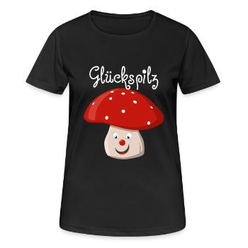 Glückspilz - Frauen T-Shirt atmungsaktiv - Schwarz - Vorne - AI Model Female 172 light (172cm)