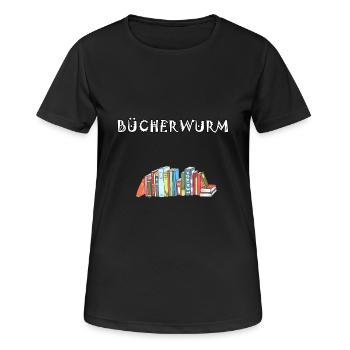 Buch Buch Bücher Bücher lesen Bücherwurm Buch - Frauen T-Shirt atmungsaktiv - Schwarz - Vorne - AI Model Female 172 light (172cm)