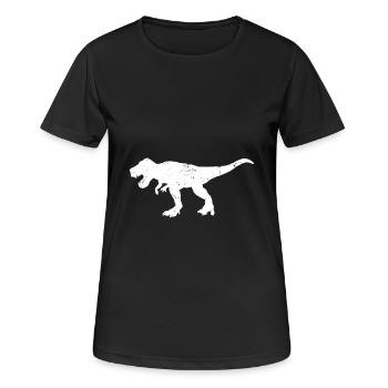 T-Rex - Frauen T-Shirt atmungsaktiv - Schwarz - Vorne - AI Model Female 172 light (172cm)