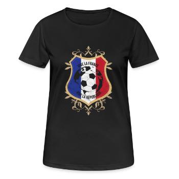 France Flag National Colours Paris Football - Women's Breathable T-Shirt - black - Front - AI Model Female 172 light (172cm)