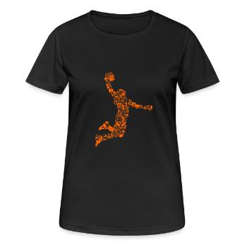 Joueur de basket - T-shirt respirant Femme - noir - Devant - AI Model Female 172 light (172cm)