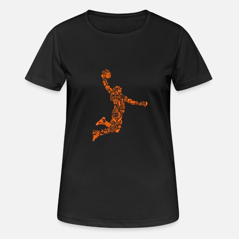 Giocatore di pallacanestro - Maglietta da donna traspirante - nero